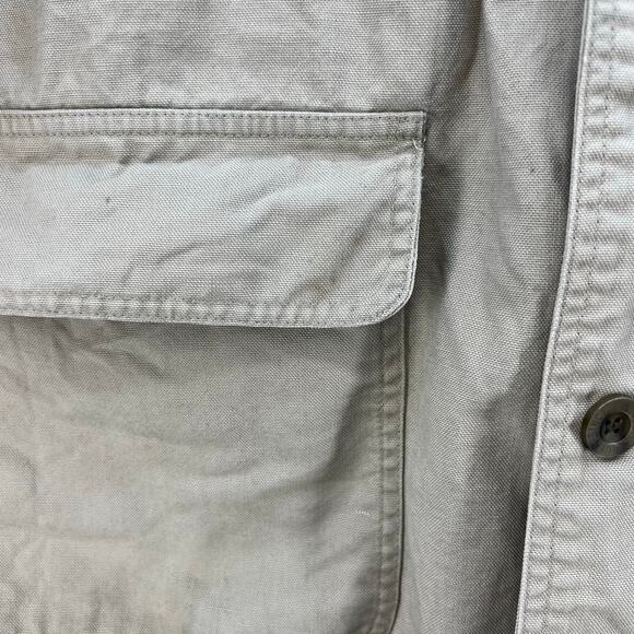 Vintage Eddie Bauer Jacket Men's XL Beige Canvas Flannel Lining Corduroy Collar - Picture 6 of 12